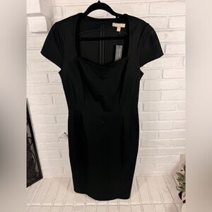 Banana Republic Career Sloan Sheath Dress Black Size 12 Sculpted Stretch